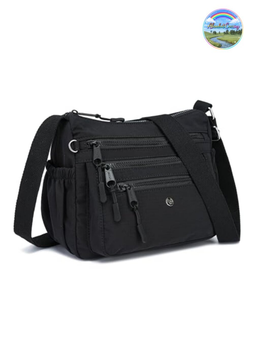 Nylon Crossbody Bag Women Multi Pocket Purse Adjustable Shoulder Handbag
